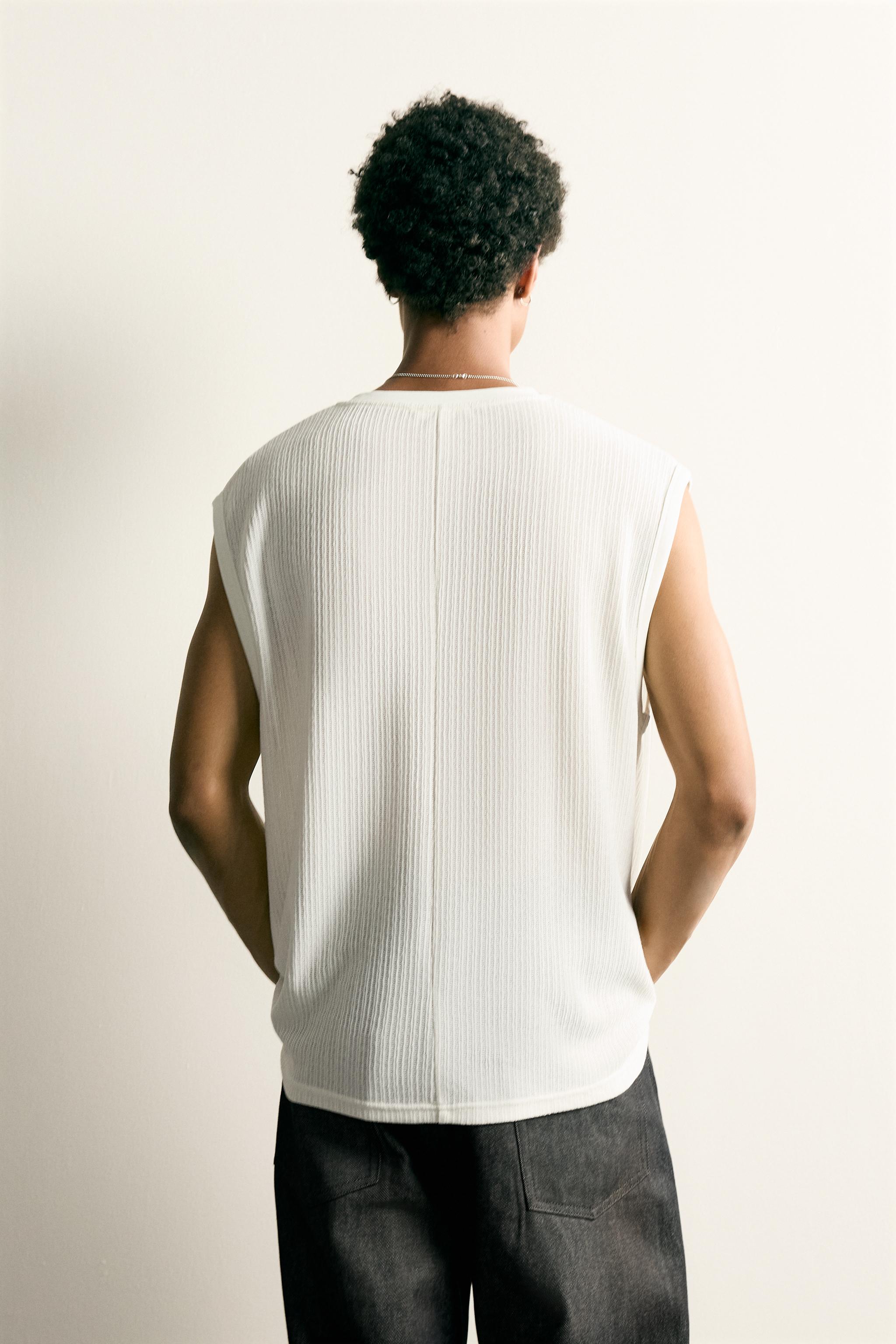 COMBINATION EMBROIDERY TEXTURED TANK TOP